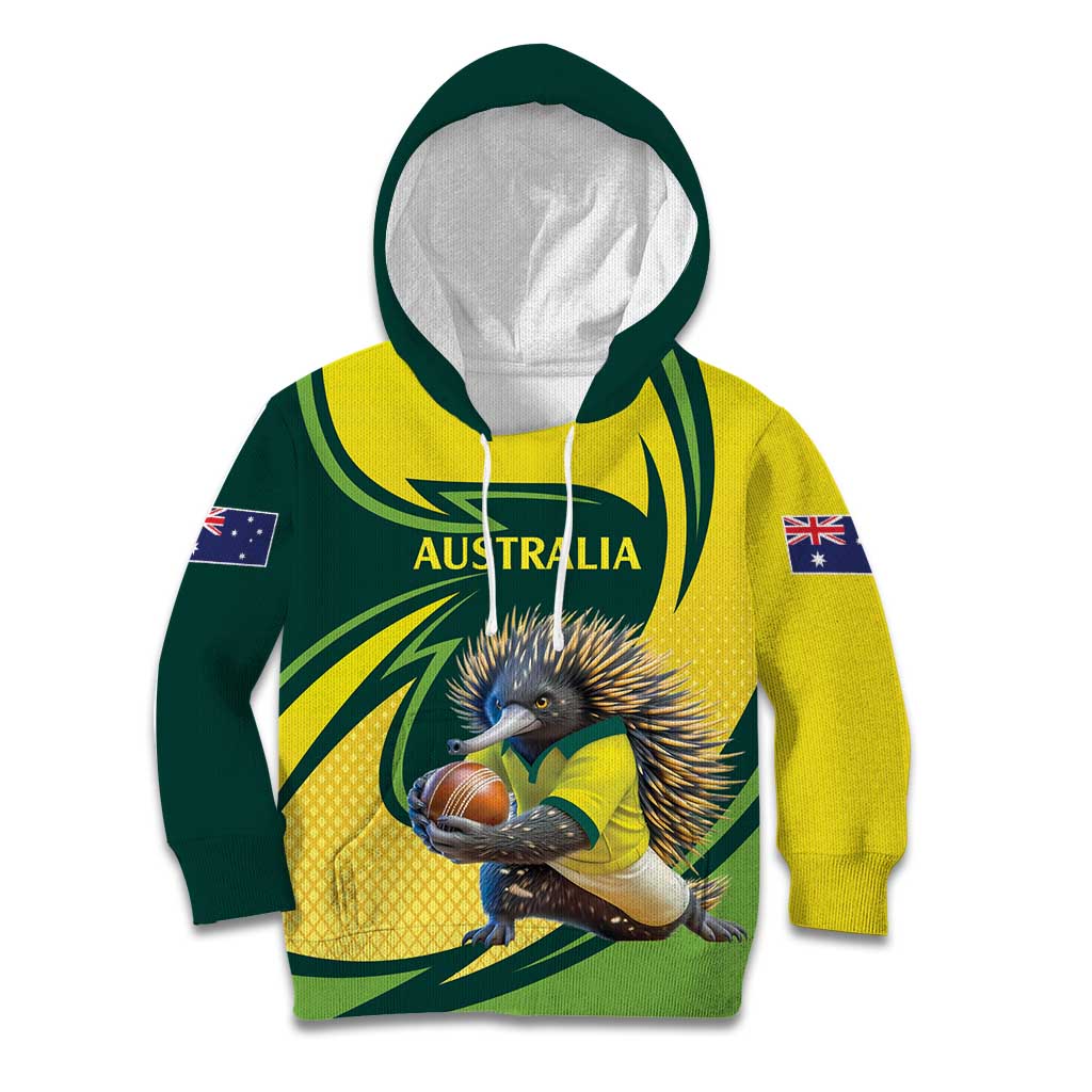 Australian Echidna Cricket Custom Kid Hoodie Aussie National Color
