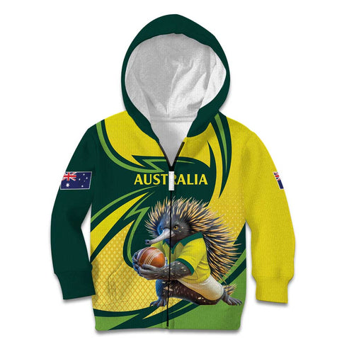 Australian Echidna Cricket Custom Kid Hoodie Aussie National Color
