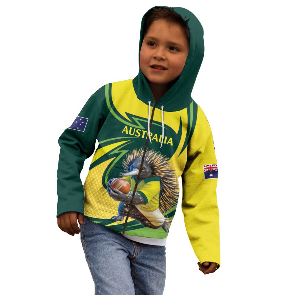 Australian Echidna Cricket Custom Kid Hoodie Aussie National Color