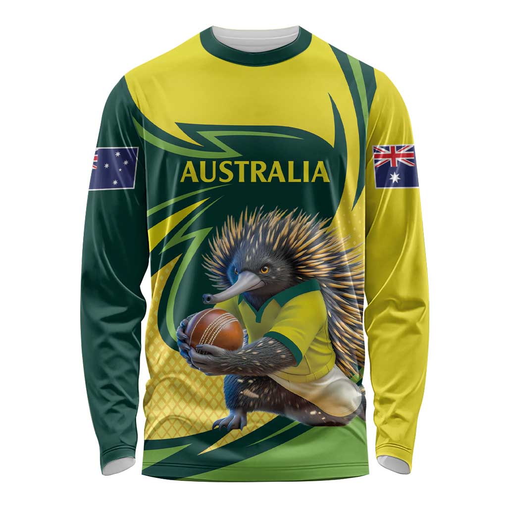 Australian Echidna Cricket Custom Long Sleeve Shirt Aussie National Color