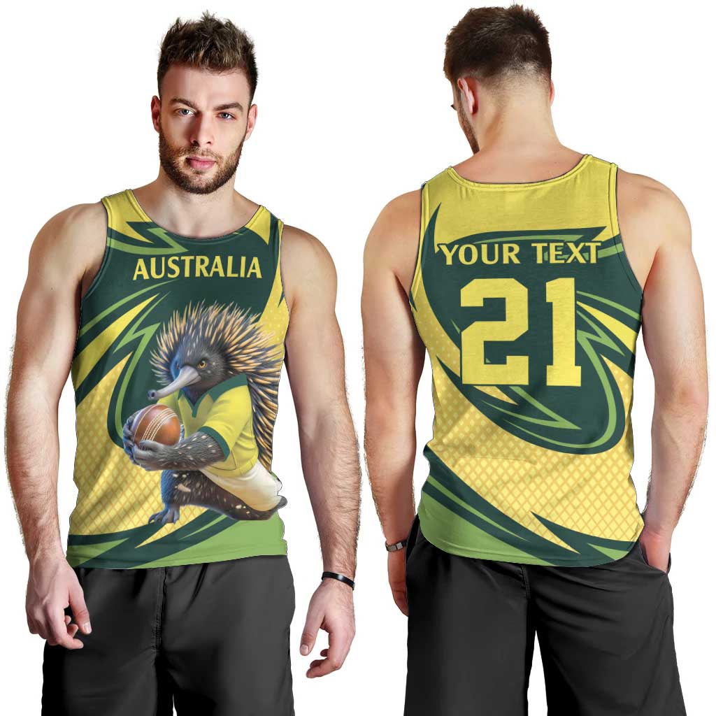 Australian Echidna Cricket Custom Men Tank Top Aussie National Color