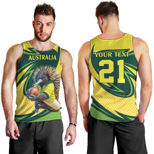 Australian Echidna Cricket Custom Men Tank Top Aussie National Color