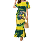 Australian Echidna Cricket Custom Mermaid Dress Aussie National Color