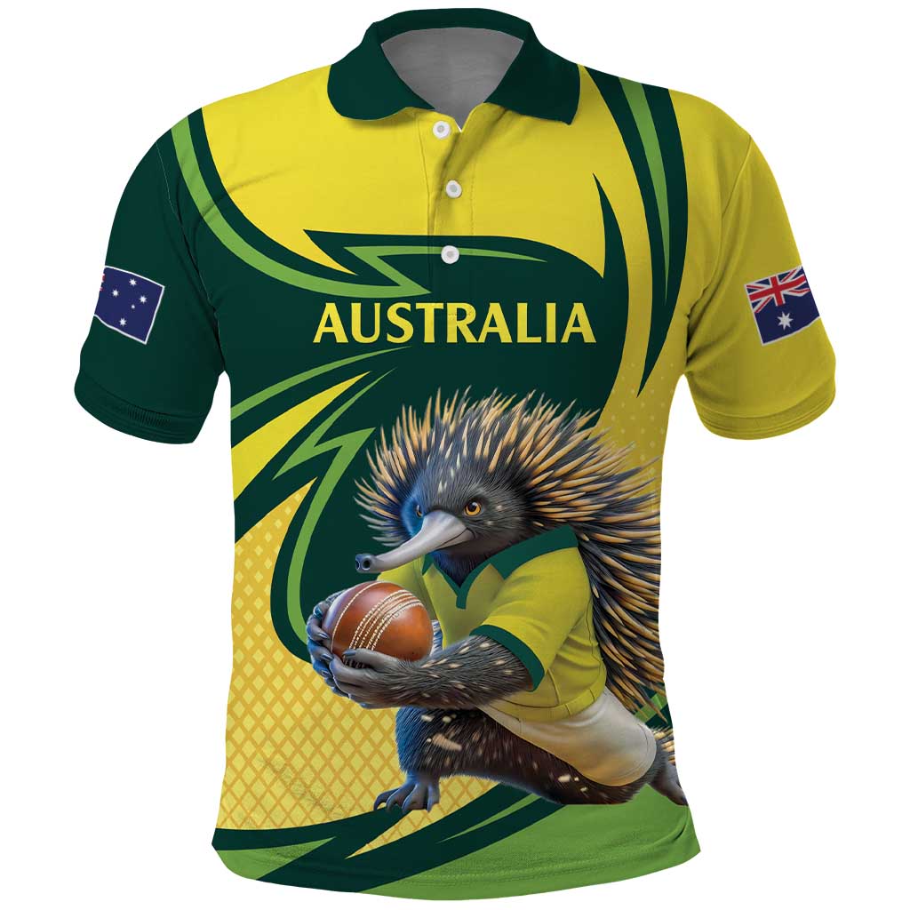 Australian Echidna Cricket Custom Polo Shirt Aussie National Color