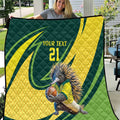 Australian Echidna Cricket Custom Quilt Aussie National Color