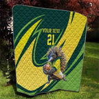 Australian Echidna Cricket Custom Quilt Aussie National Color