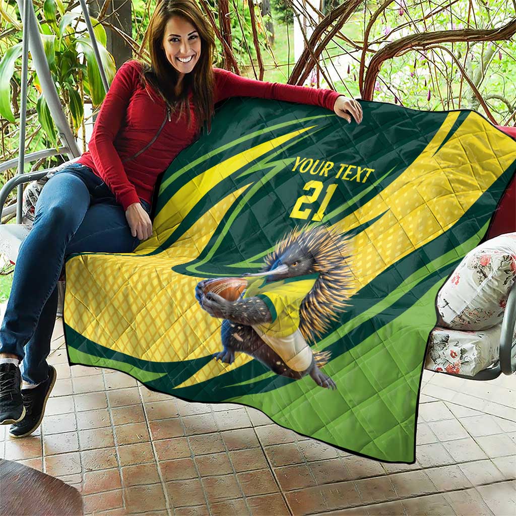 Australian Echidna Cricket Custom Quilt Aussie National Color