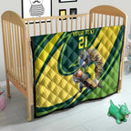 Australian Echidna Cricket Custom Quilt Aussie National Color