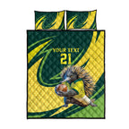 Australian Echidna Cricket Custom Quilt Bed Set Aussie National Color