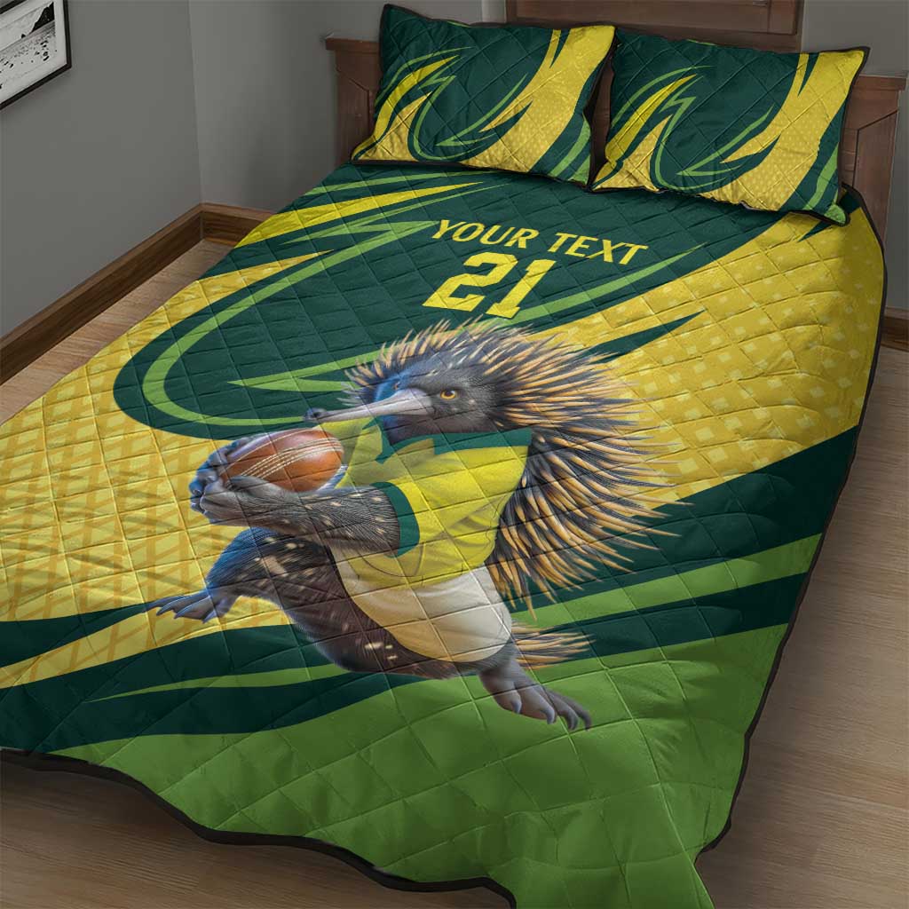 Australian Echidna Cricket Custom Quilt Bed Set Aussie National Color