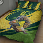 Australian Echidna Cricket Custom Quilt Bed Set Aussie National Color