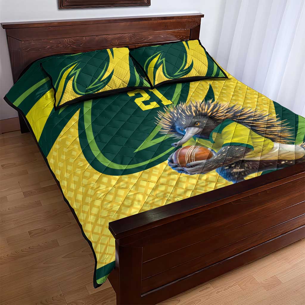 Australian Echidna Cricket Custom Quilt Bed Set Aussie National Color