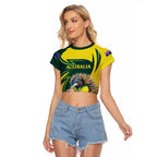 Australian Echidna Cricket Custom Raglan Cropped T Shirt Aussie National Color
