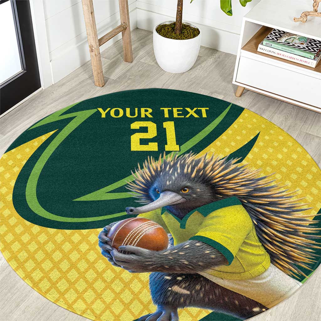 Australian Echidna Cricket Custom Round Carpet Aussie National Color
