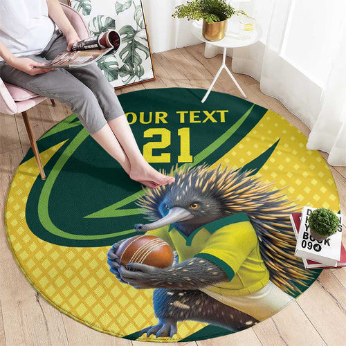 Australian Echidna Cricket Custom Round Carpet Aussie National Color