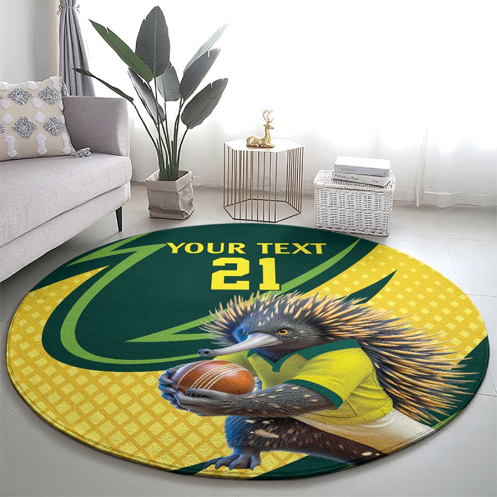 Australian Echidna Cricket Custom Round Carpet Aussie National Color