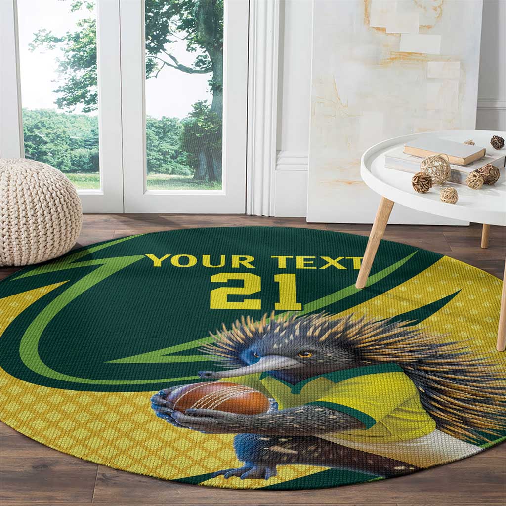 Australian Echidna Cricket Custom Round Carpet Aussie National Color