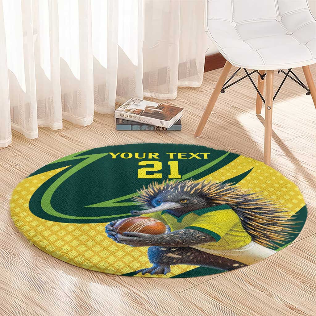 Australian Echidna Cricket Custom Round Carpet Aussie National Color