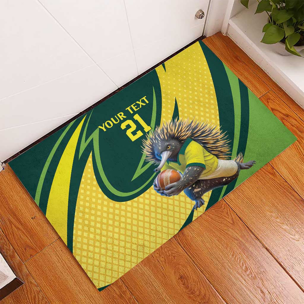Australian Echidna Cricket Custom Rubber Doormat Aussie National Color