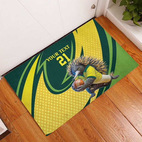Australian Echidna Cricket Custom Rubber Doormat Aussie National Color