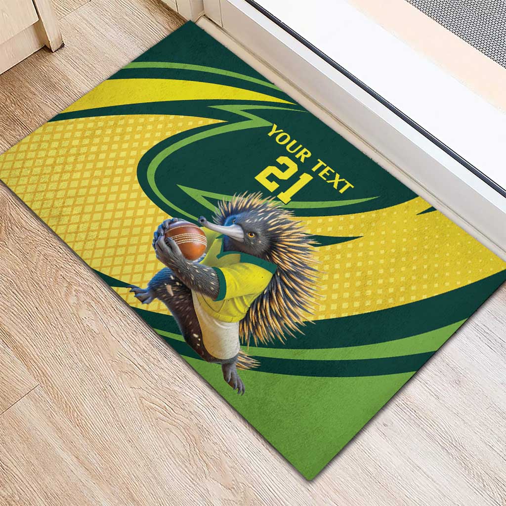 Australian Echidna Cricket Custom Rubber Doormat Aussie National Color