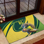 Australian Echidna Cricket Custom Rubber Doormat Aussie National Color