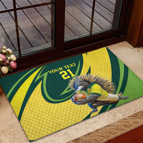 Australian Echidna Cricket Custom Rubber Doormat Aussie National Color