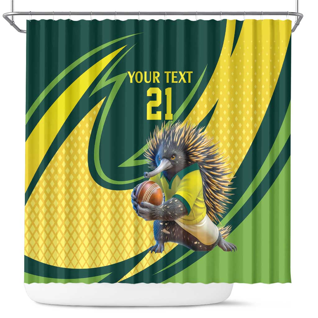 Australian Echidna Cricket Custom Shower Curtain Aussie National Color
