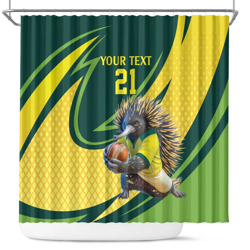 Australian Echidna Cricket Custom Shower Curtain Aussie National Color
