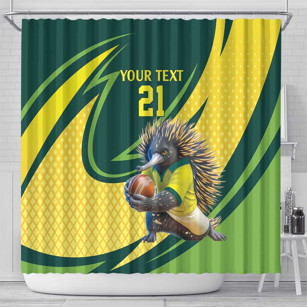 Australian Echidna Cricket Custom Shower Curtain Aussie National Color