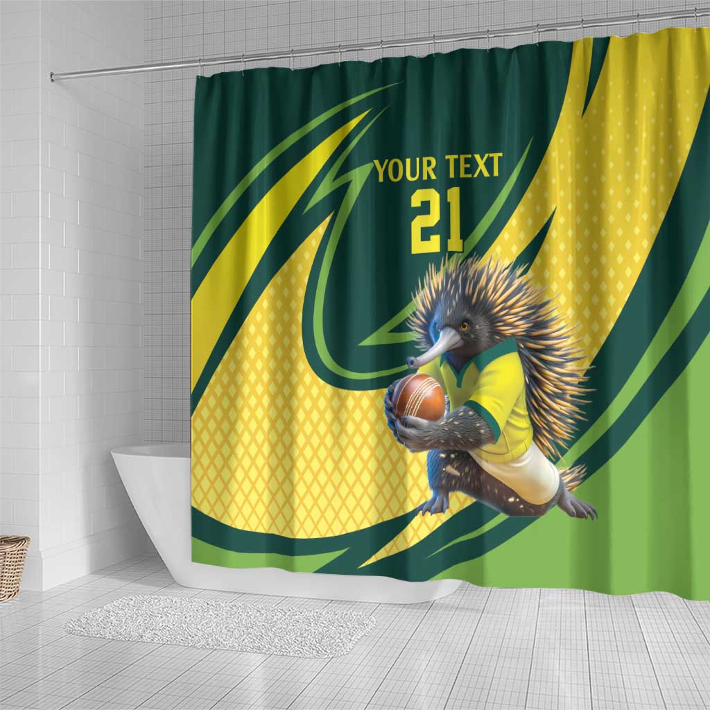 Australian Echidna Cricket Custom Shower Curtain Aussie National Color