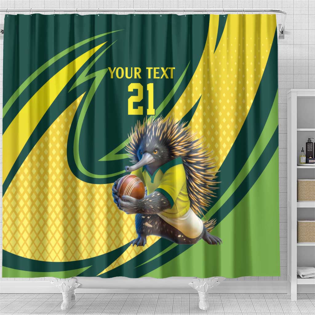 Australian Echidna Cricket Custom Shower Curtain Aussie National Color