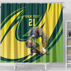 Australian Echidna Cricket Custom Shower Curtain Aussie National Color