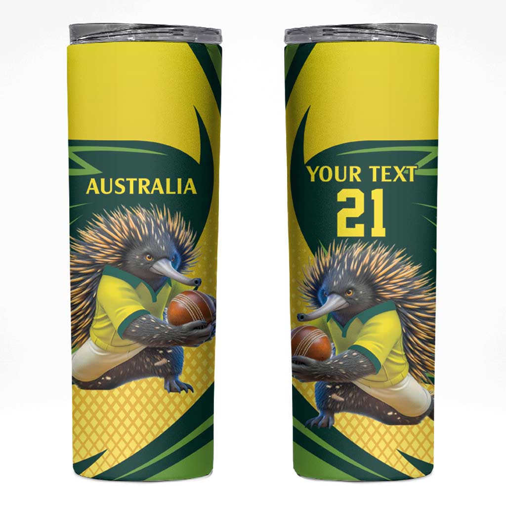 Australian Echidna Cricket Custom Skinny Tumbler Aussie National Color