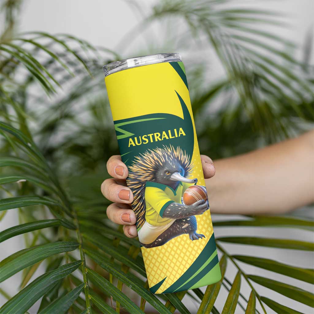 Australian Echidna Cricket Custom Skinny Tumbler Aussie National Color
