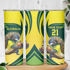 Australian Echidna Cricket Custom Skinny Tumbler Aussie National Color