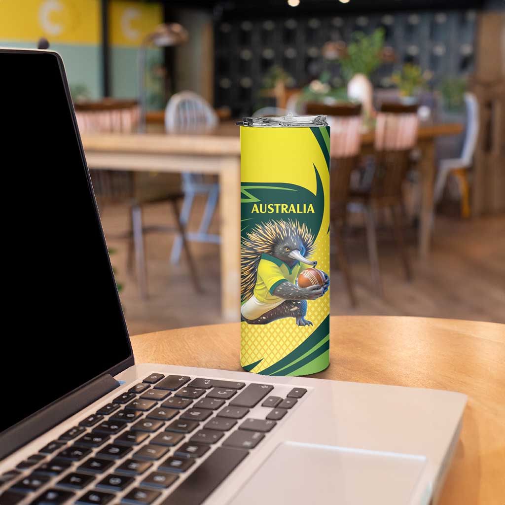 Australian Echidna Cricket Custom Skinny Tumbler Aussie National Color
