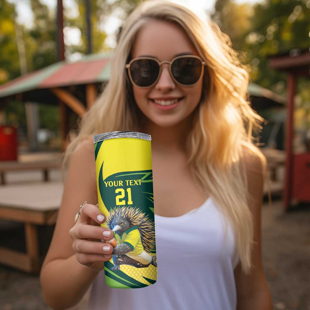 Australian Echidna Cricket Custom Skinny Tumbler Aussie National Color