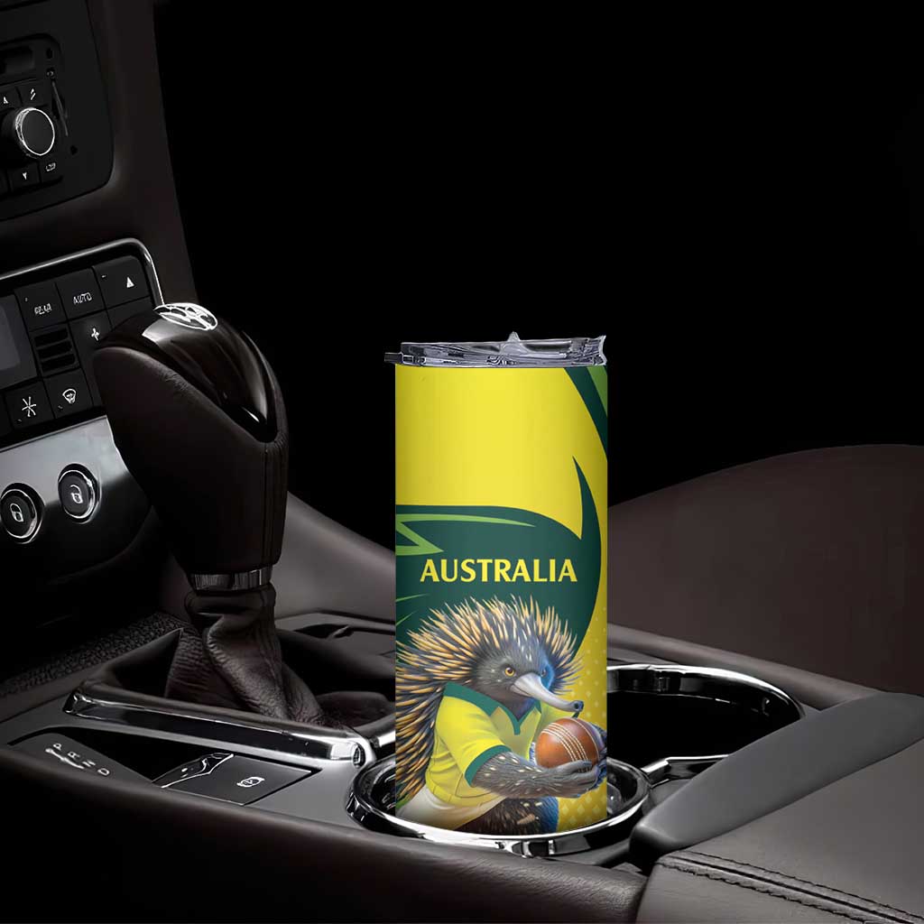 Australian Echidna Cricket Custom Skinny Tumbler Aussie National Color