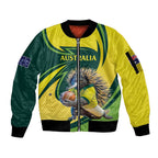 Australian Echidna Cricket Custom Sleeve Zip Bomber Jacket Aussie National Color
