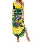 Australian Echidna Cricket Custom Summer Maxi Dress Aussie National Color