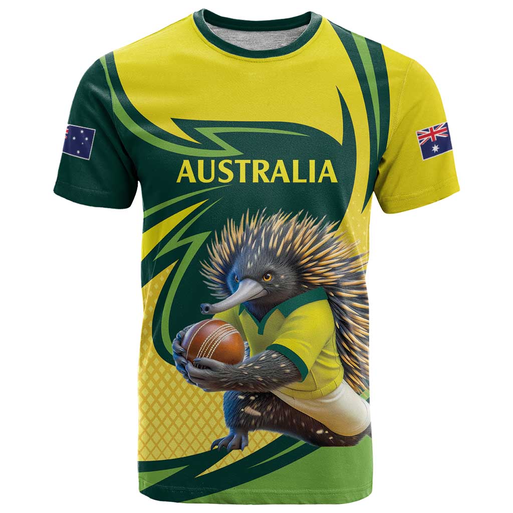 Australian Echidna Cricket Custom T Shirt Aussie National Color