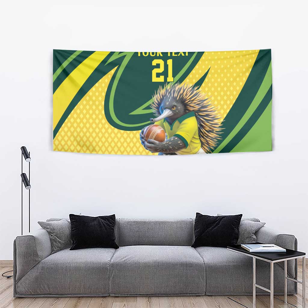 Australian Echidna Cricket Custom Tapestry Aussie National Color