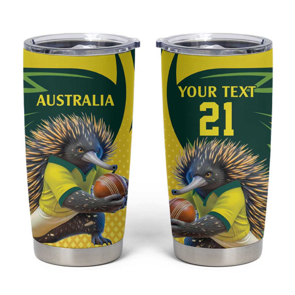 Australian Echidna Cricket Custom Tumbler Cup Aussie National Color