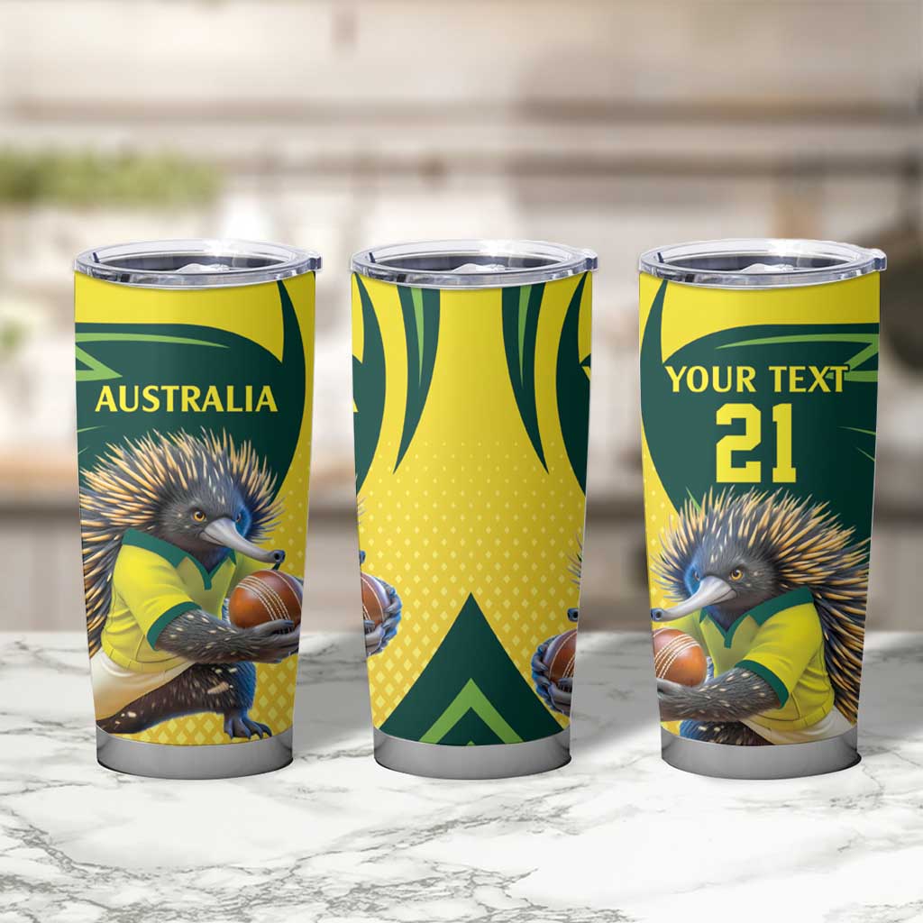 Australian Echidna Cricket Custom Tumbler Cup Aussie National Color