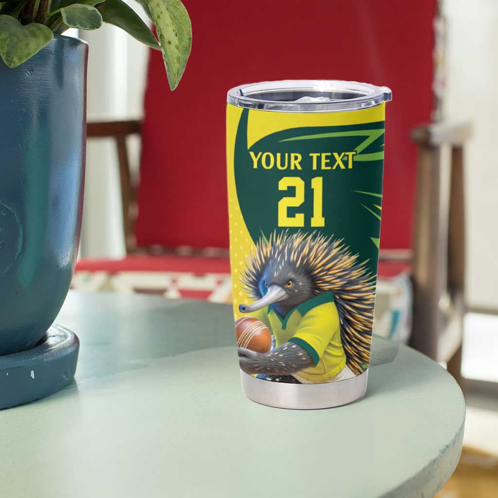 Australian Echidna Cricket Custom Tumbler Cup Aussie National Color