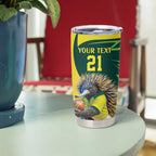 Australian Echidna Cricket Custom Tumbler Cup Aussie National Color