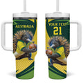 Australian Echidna Cricket Custom Tumbler With Handle Aussie National Color