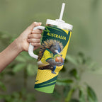 Australian Echidna Cricket Custom Tumbler With Handle Aussie National Color