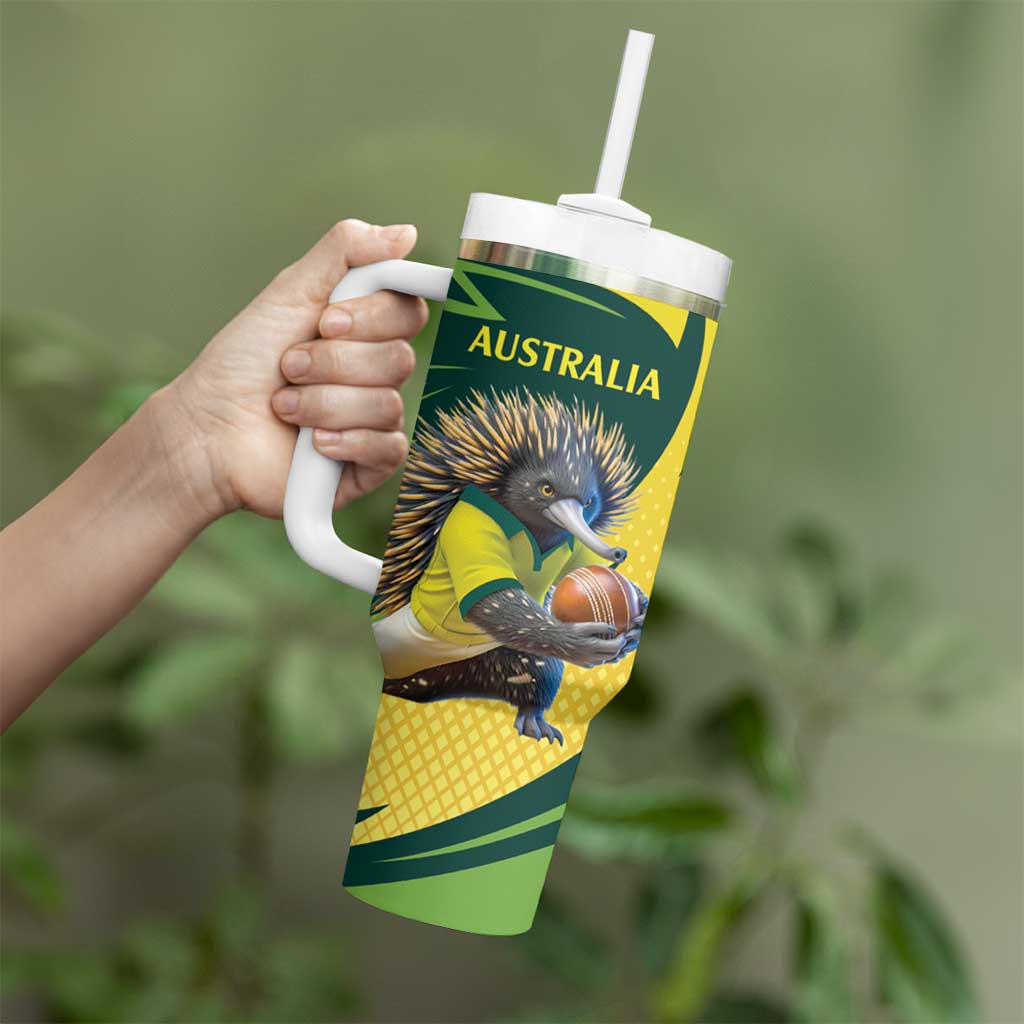 Australian Echidna Cricket Custom Tumbler With Handle Aussie National Color